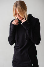pullover hoodie in black, women's