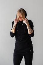 pullover hoodie in black, women's