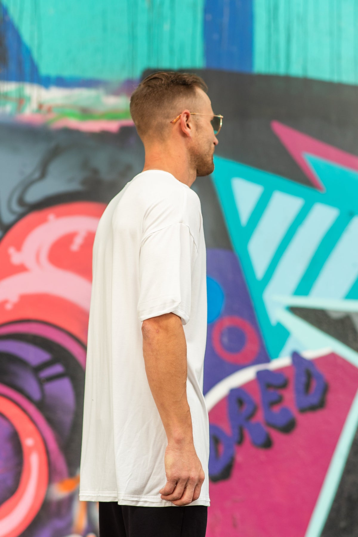 relax fit tee in white, men's