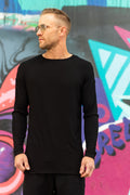 men's long sleeve tee in black