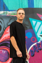 relax fit tee in black, men's