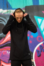 pullover hoodie in black, men's
